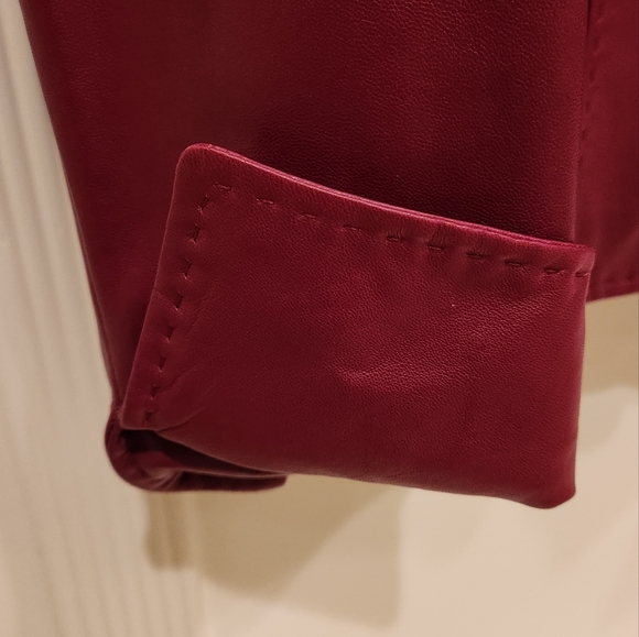 Max Mara Leather Jacket Red, Size 4 - Picture 8 of 12